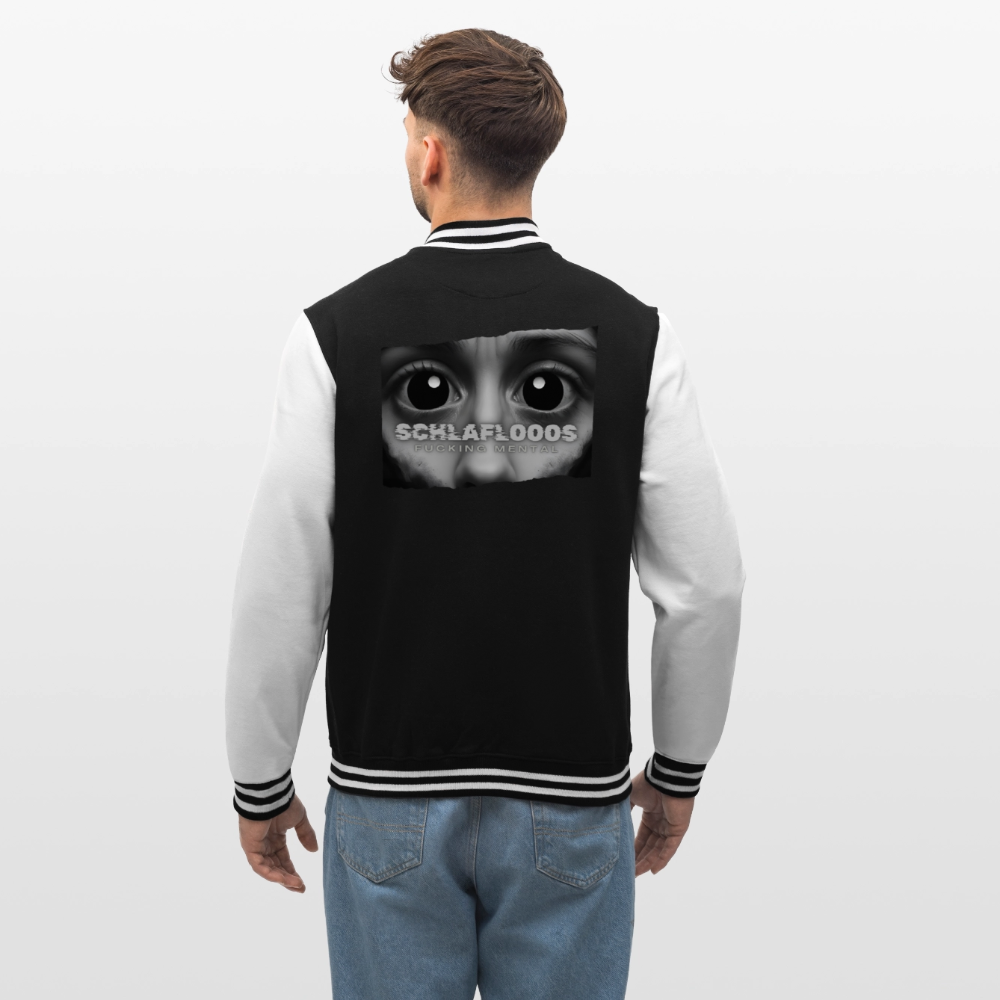 SCHLAFLOOOS College-Sweatjacke - Schwarz/Weiß