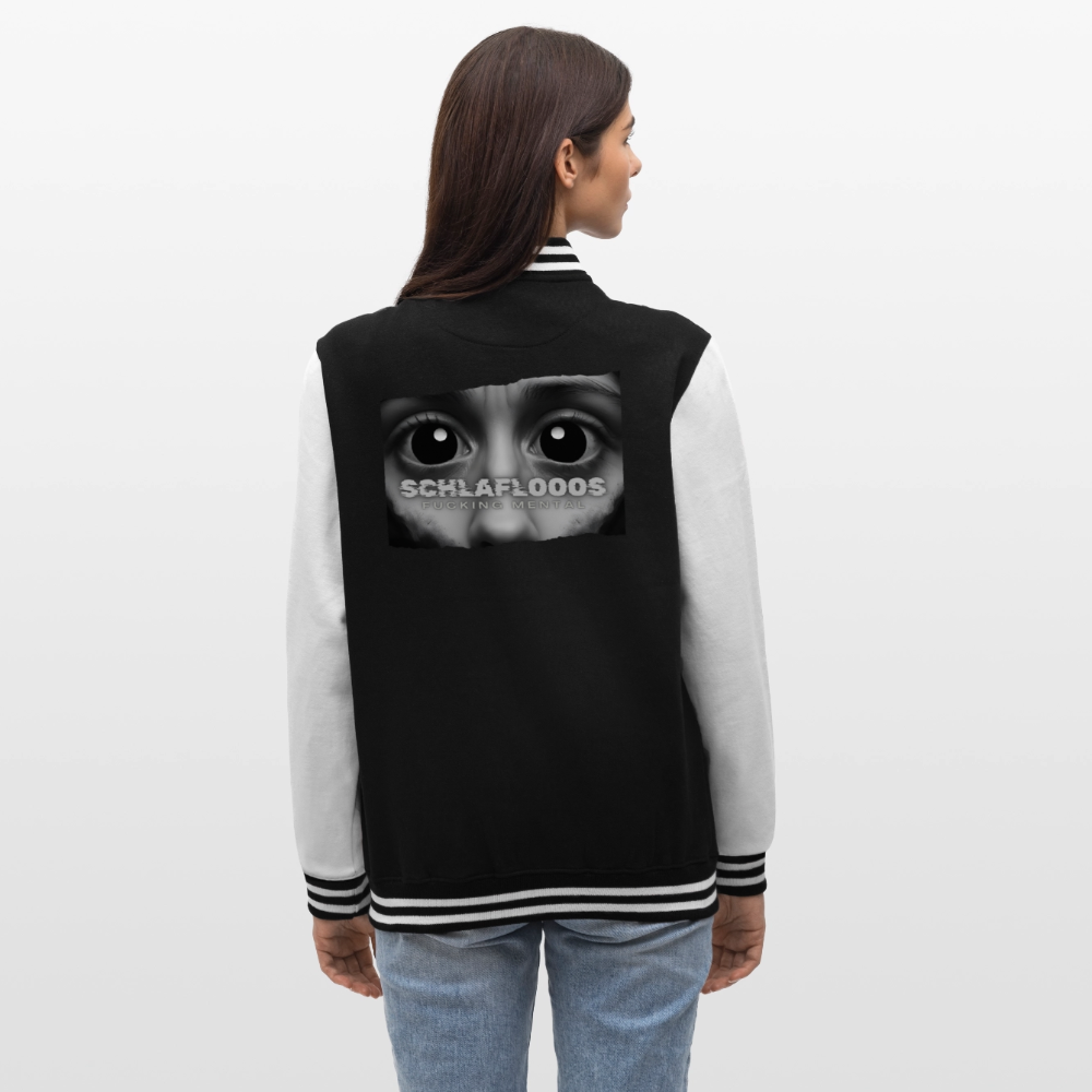 SCHLAFLOOOS College-Sweatjacke - Schwarz/Weiß