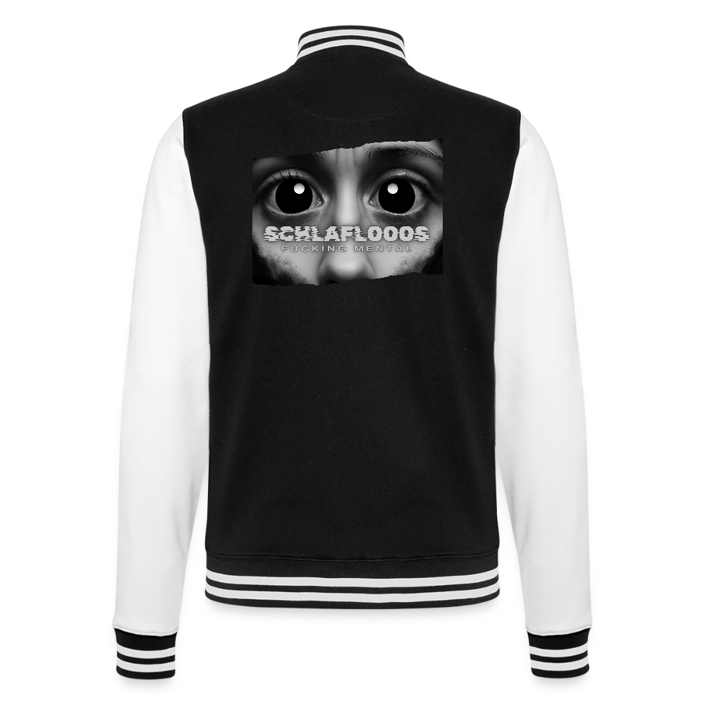 SCHLAFLOOOS College-Sweatjacke - Schwarz/Weiß